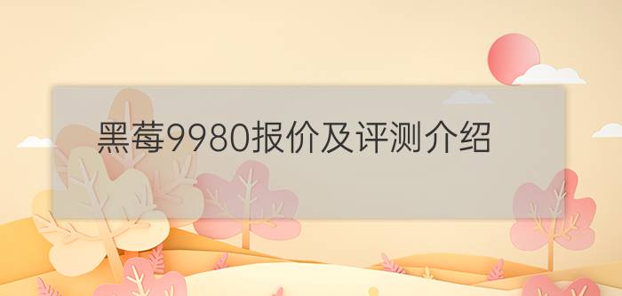 黑莓9980报价及评测介绍