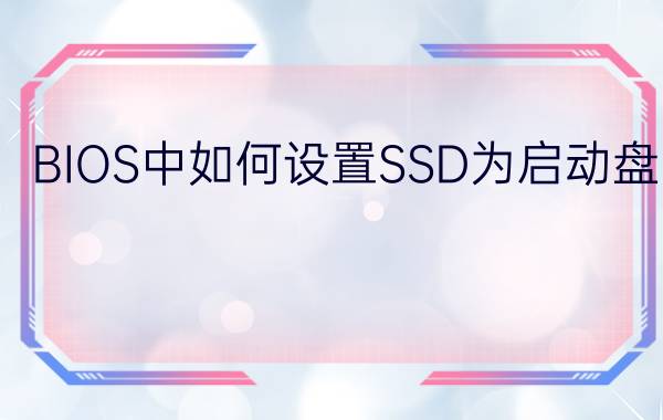 BIOS中如何设置SSD为启动盘? 教你利用正确途径设置