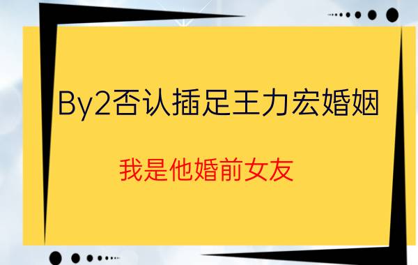 By2否认插足王力宏婚姻，我是他婚前女友