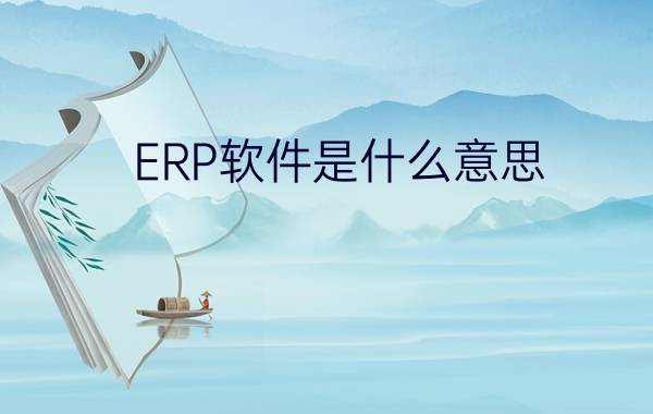 ERP软件是什么意思