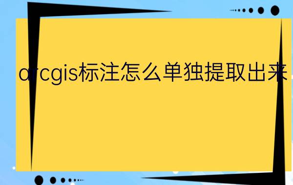 arcgis标注怎么单独提取出来