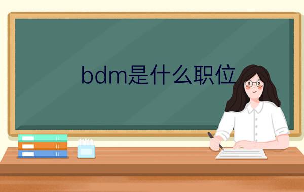 bdm是什么职位