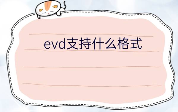 evd支持什么格式