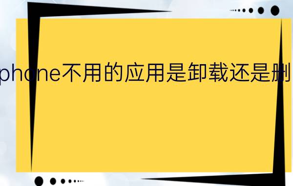 iphone不用的应用是卸载还是删除