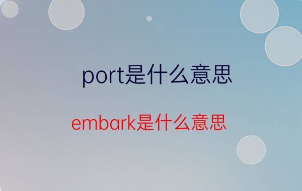 port是什么意思(embark是什么意思)