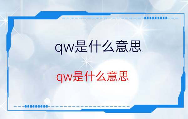 qw是什么意思（qw是什么意思）