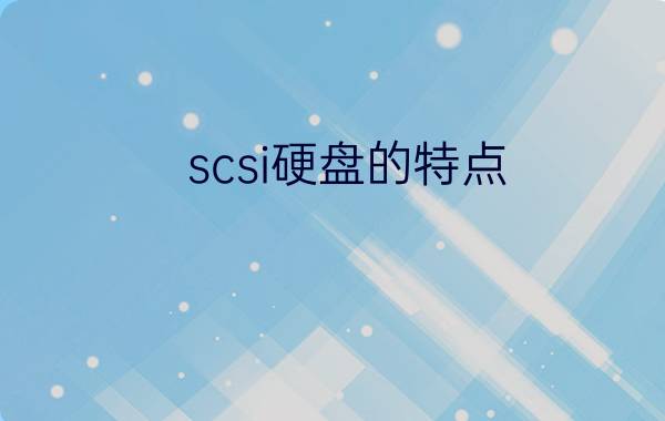 scsi硬盘的特点