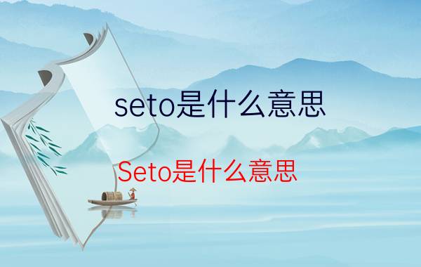 seto是什么意思（Seto是什么意思）