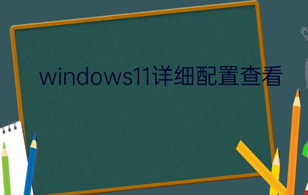 windows11详细配置查看