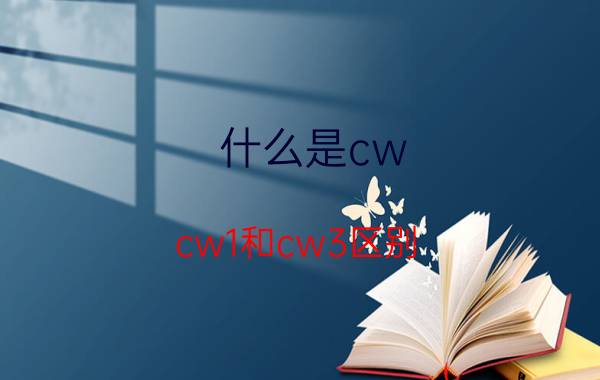 什么是cw（cw1和cw3区别）