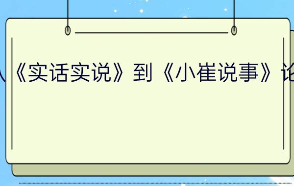 从《实话实说》到《小崔说事》论文