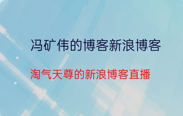 冯矿伟的博客新浪博客（淘气天尊的新浪博客直播）