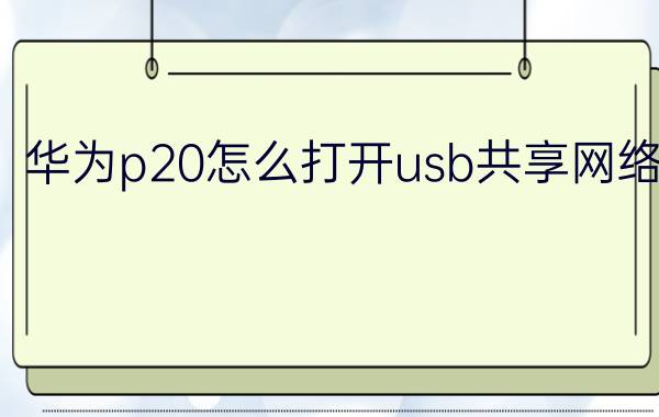 华为p20怎么打开usb共享网络