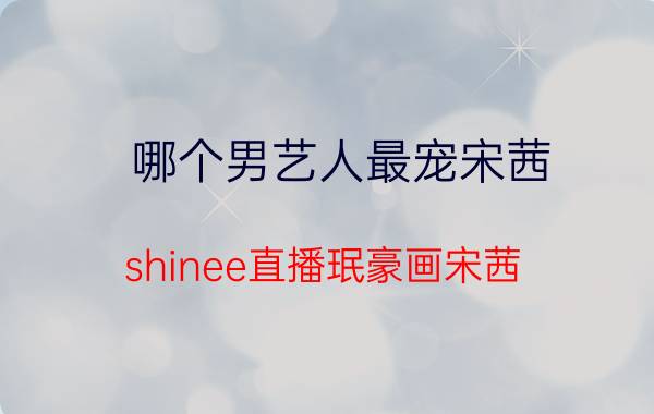 哪个男艺人最宠宋茜(shinee直播珉豪画宋茜)