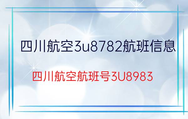 四川航空3u8782航班信息（四川航空航班号3U8983.10E坐位置）