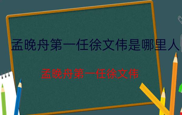 孟晚舟第一任徐文伟是哪里人(孟晚舟第一任徐文伟)