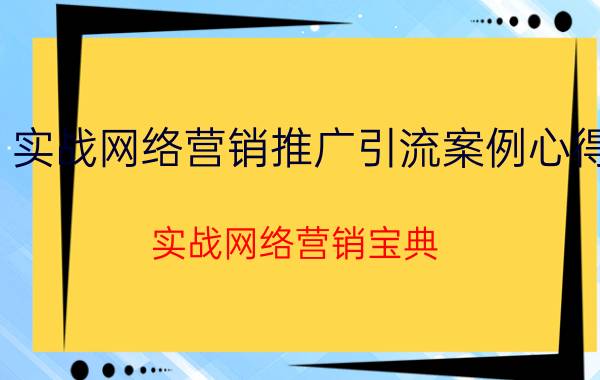 实战网络营销推广引流案例心得（实战网络营销宝典）