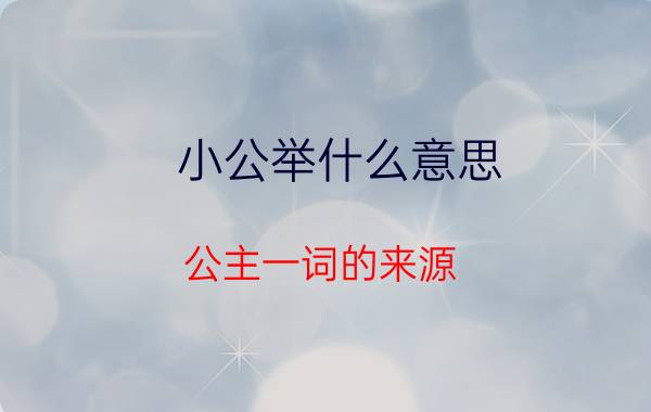 小公举什么意思（公主一词的来源）