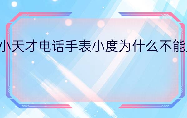 小天才电话手表小度为什么不能用