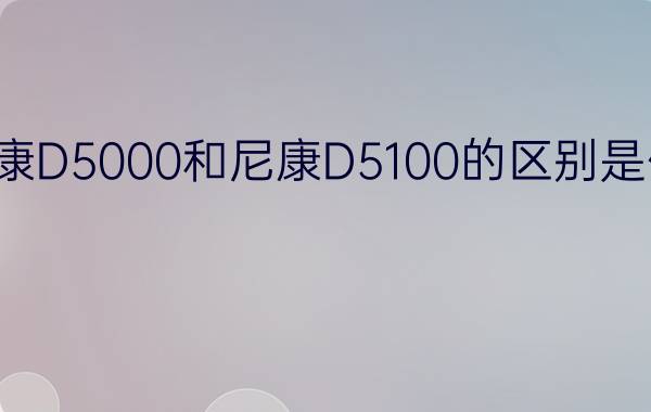 尼康D5000和尼康D5100的区别是什么