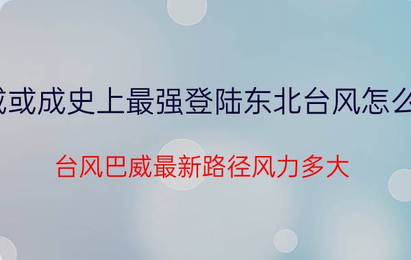 巴威或成史上最强登陆东北台风怎么回事？台风巴威最新路径风力多大