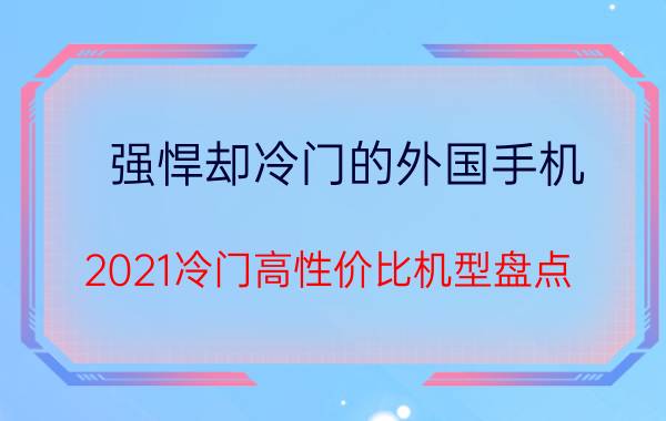 强悍却冷门的外国手机,2021冷门高性价比机型盘点