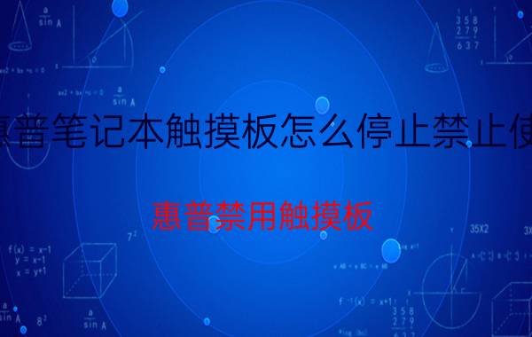 惠普笔记本触摸板怎么停止禁止使用（惠普禁用触摸板）