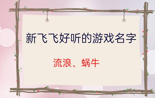 新飞飞好听的游戏名字_流浪、蜗牛