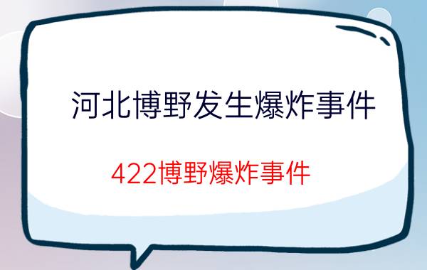 河北博野发生爆炸事件（422博野爆炸事件）