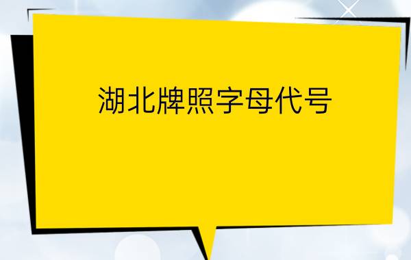 湖北牌照字母代号