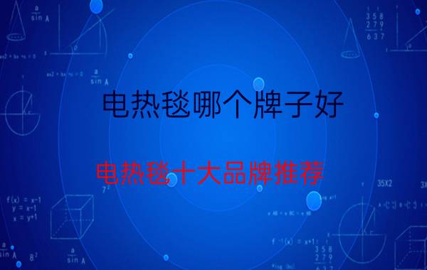 电热毯哪个牌子好？电热毯十大品牌推荐