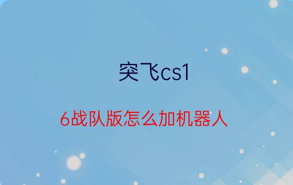 突飞cs1.6战队版怎么加机器人（突飞CS1.6（3266）战队版怎么加电脑玩）