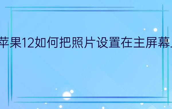 苹果12如何把照片设置在主屏幕上