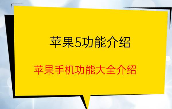 苹果5功能介绍(苹果手机功能大全介绍)