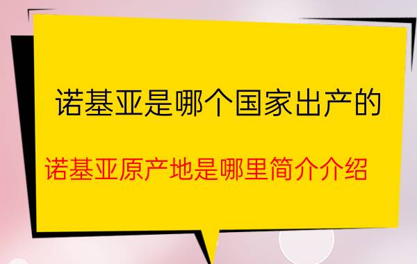 诺基亚是哪个国家出产的（诺基亚原产地是哪里简介介绍）