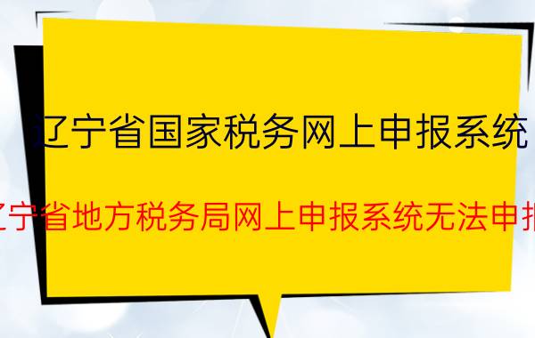 辽宁省国家税务网上申报系统（辽宁省地方税务局网上申报系统无法申报）